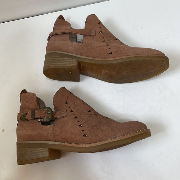 MUSSE & CLOUD BROWN SUEDE ANKLE BOOTS - Picture 2 of 7